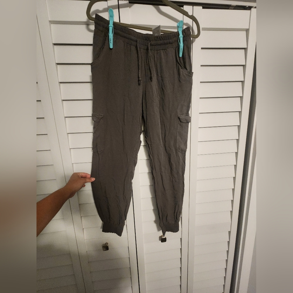 LASCANA Green Comfort Joggers Pants with Adjustable Waistband